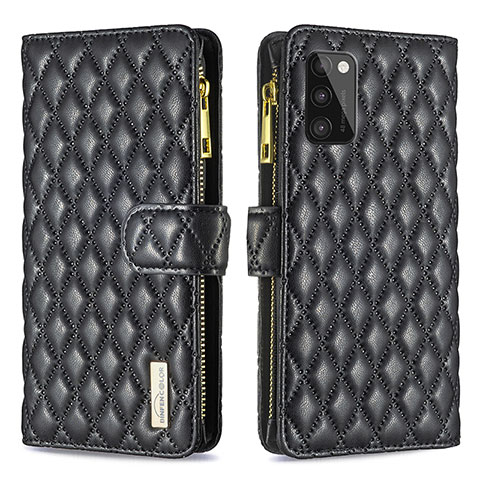 Handytasche Stand Schutzhülle Flip Leder Hülle B12F für Samsung Galaxy A41 Schwarz