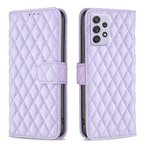 Handytasche Stand Schutzhülle Flip Leder Hülle B12F für Samsung Galaxy A52 5G Violett