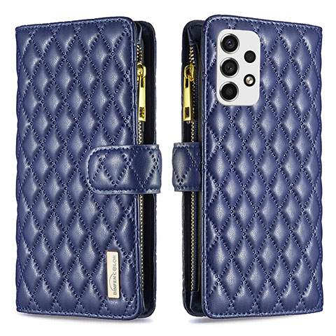 Handytasche Stand Schutzhülle Flip Leder Hülle B12F für Samsung Galaxy A53 5G Blau