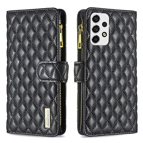 Handytasche Stand Schutzhülle Flip Leder Hülle B12F für Samsung Galaxy A53 5G Schwarz