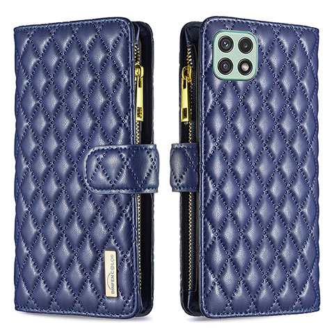 Handytasche Stand Schutzhülle Flip Leder Hülle B12F für Samsung Galaxy F42 5G Blau