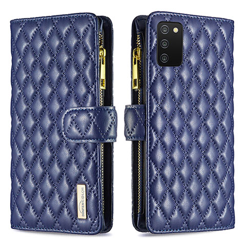 Handytasche Stand Schutzhülle Flip Leder Hülle B12F für Samsung Galaxy M02s Blau