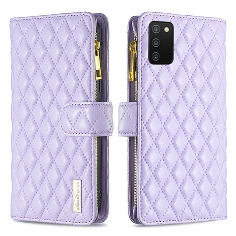 Handytasche Stand Schutzhülle Flip Leder Hülle B12F für Samsung Galaxy M02s Violett