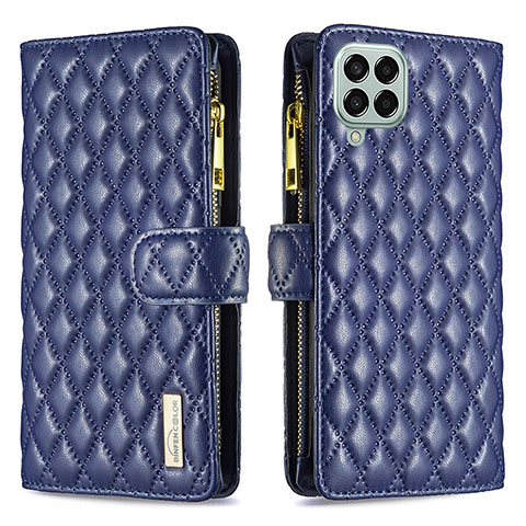 Handytasche Stand Schutzhülle Flip Leder Hülle B12F für Samsung Galaxy M33 5G Blau