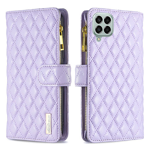 Handytasche Stand Schutzhülle Flip Leder Hülle B12F für Samsung Galaxy M33 5G Violett