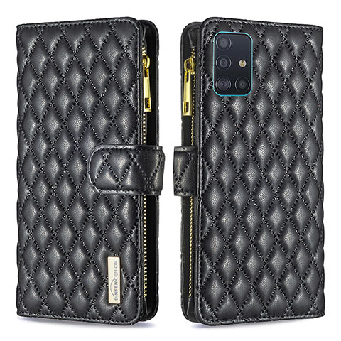 Handytasche Stand Schutzhülle Flip Leder Hülle B12F für Samsung Galaxy M40S Schwarz