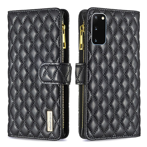 Handytasche Stand Schutzhülle Flip Leder Hülle B12F für Samsung Galaxy S20 5G Schwarz