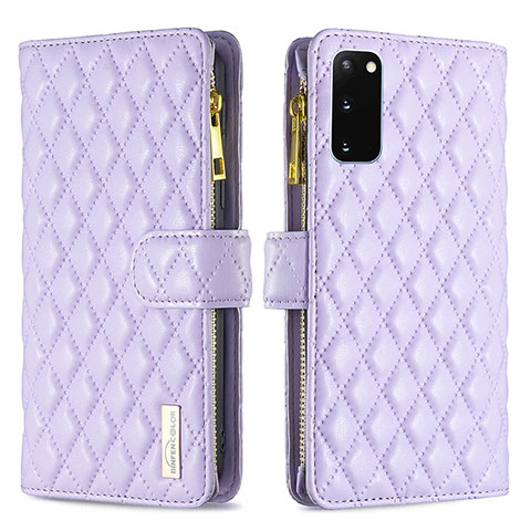 Handytasche Stand Schutzhülle Flip Leder Hülle B12F für Samsung Galaxy S20 5G Violett