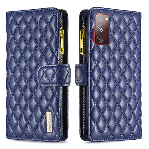 Handytasche Stand Schutzhülle Flip Leder Hülle B12F für Samsung Galaxy S20 FE 5G Blau