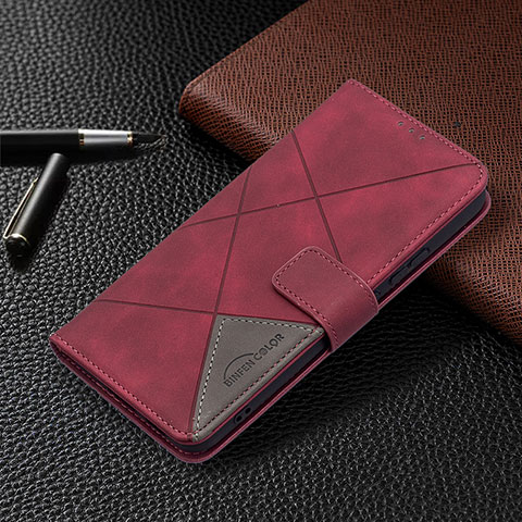 Handytasche Stand Schutzhülle Flip Leder Hülle B12F für Samsung Galaxy S23 Plus 5G Rot