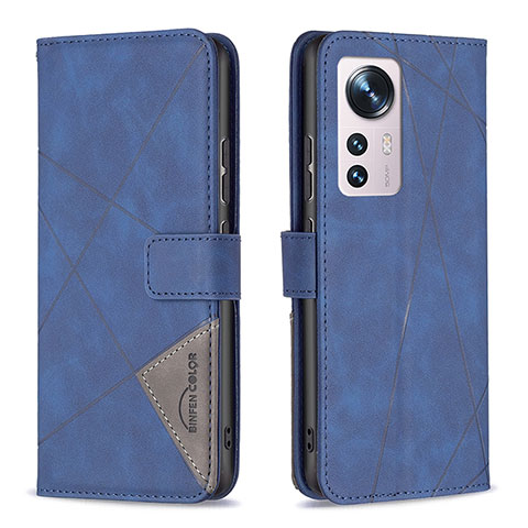 Handytasche Stand Schutzhülle Flip Leder Hülle B12F für Xiaomi Mi 12S Pro 5G Blau