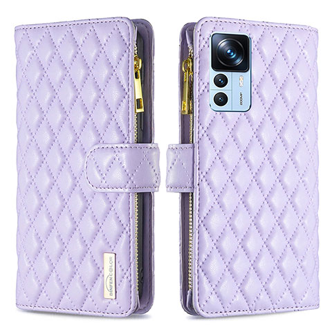 Handytasche Stand Schutzhülle Flip Leder Hülle B12F für Xiaomi Mi 12T 5G Violett