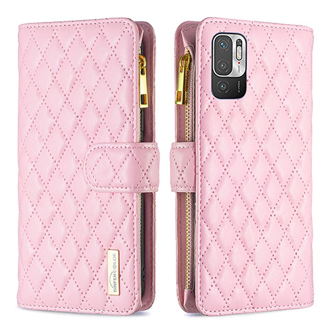 Handytasche Stand Schutzhülle Flip Leder Hülle B12F für Xiaomi POCO M3 Pro 5G Rosegold