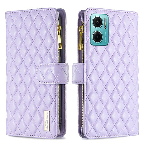 Handytasche Stand Schutzhülle Flip Leder Hülle B12F für Xiaomi Redmi 10 Prime Plus 5G Violett