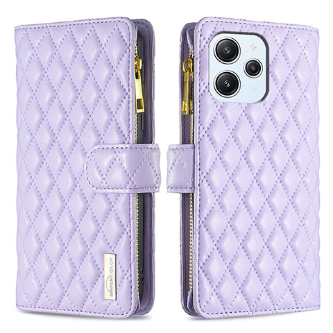 Handytasche Stand Schutzhülle Flip Leder Hülle B12F für Xiaomi Redmi 12 4G Violett