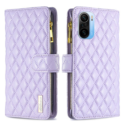 Handytasche Stand Schutzhülle Flip Leder Hülle B12F für Xiaomi Redmi K40 Pro 5G Violett