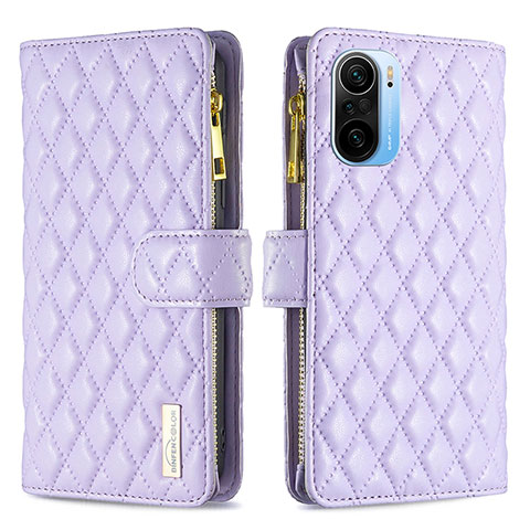 Handytasche Stand Schutzhülle Flip Leder Hülle B12F für Xiaomi Redmi K40 Pro+ Plus 5G Violett