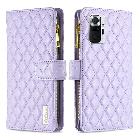 Handytasche Stand Schutzhülle Flip Leder Hülle B12F für Xiaomi Redmi Note 10 Pro 4G Violett