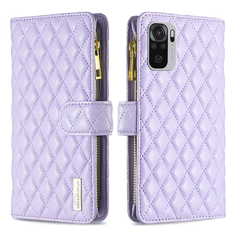 Handytasche Stand Schutzhülle Flip Leder Hülle B12F für Xiaomi Redmi Note 10S 4G Violett