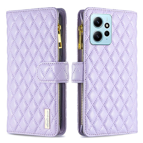 Handytasche Stand Schutzhülle Flip Leder Hülle B12F für Xiaomi Redmi Note 12 4G Violett