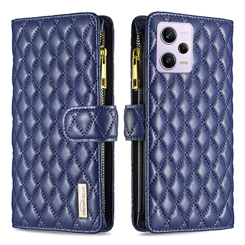 Handytasche Stand Schutzhülle Flip Leder Hülle B12F für Xiaomi Redmi Note 12 Pro 5G Blau