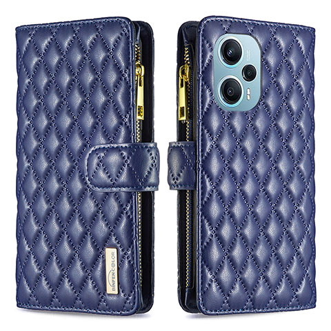 Handytasche Stand Schutzhülle Flip Leder Hülle B12F für Xiaomi Redmi Note 12 Turbo 5G Blau