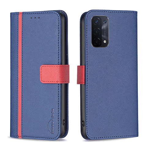 Handytasche Stand Schutzhülle Flip Leder Hülle B13F für OnePlus Nord N200 5G Blau