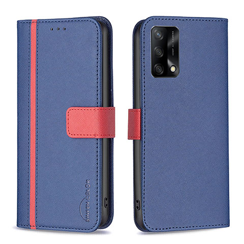 Handytasche Stand Schutzhülle Flip Leder Hülle B13F für Oppo A95 4G Blau