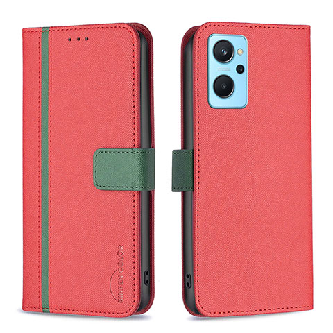 Handytasche Stand Schutzhülle Flip Leder Hülle B13F für Oppo A96 4G Rot