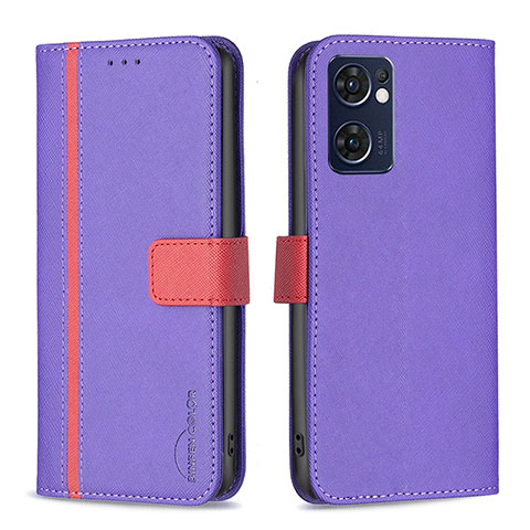 Handytasche Stand Schutzhülle Flip Leder Hülle B13F für Oppo Find X5 Lite 5G Violett