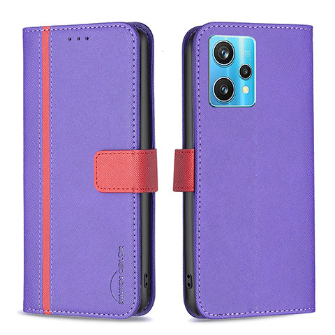 Handytasche Stand Schutzhülle Flip Leder Hülle B13F für Realme 9 4G Violett