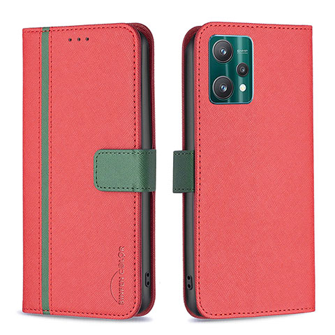 Handytasche Stand Schutzhülle Flip Leder Hülle B13F für Realme 9 Pro 5G Rot