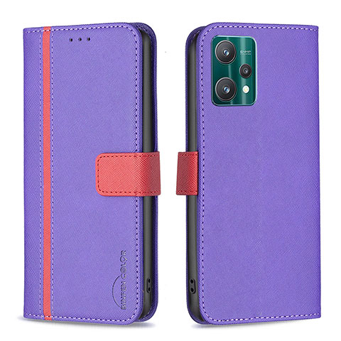 Handytasche Stand Schutzhülle Flip Leder Hülle B13F für Realme 9 Pro 5G Violett