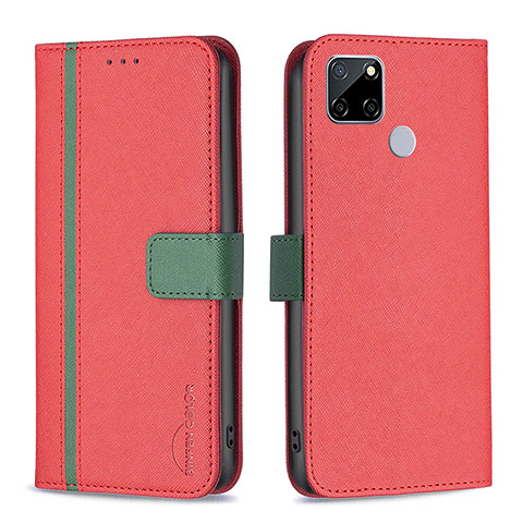 Handytasche Stand Schutzhülle Flip Leder Hülle B13F für Realme C12 Rot