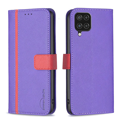 Handytasche Stand Schutzhülle Flip Leder Hülle B13F für Samsung Galaxy A12 5G Violett