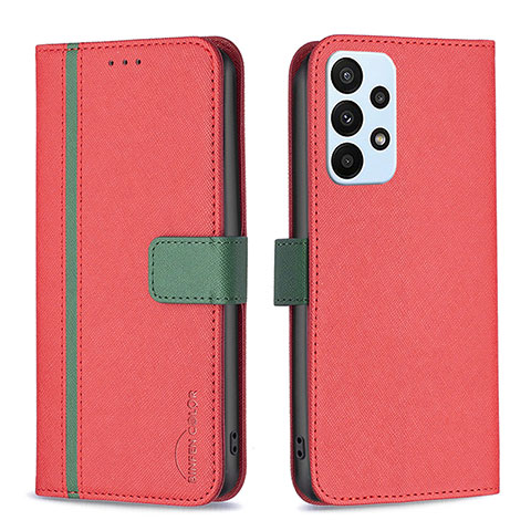 Handytasche Stand Schutzhülle Flip Leder Hülle B13F für Samsung Galaxy A23 4G Rot