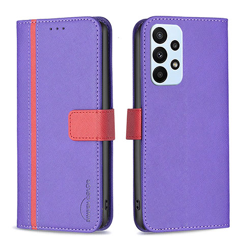 Handytasche Stand Schutzhülle Flip Leder Hülle B13F für Samsung Galaxy A23 5G Violett