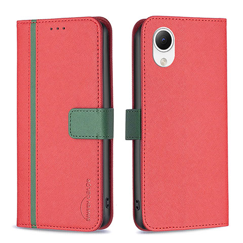 Handytasche Stand Schutzhülle Flip Leder Hülle B13F für Samsung Galaxy A23e 5G Rot