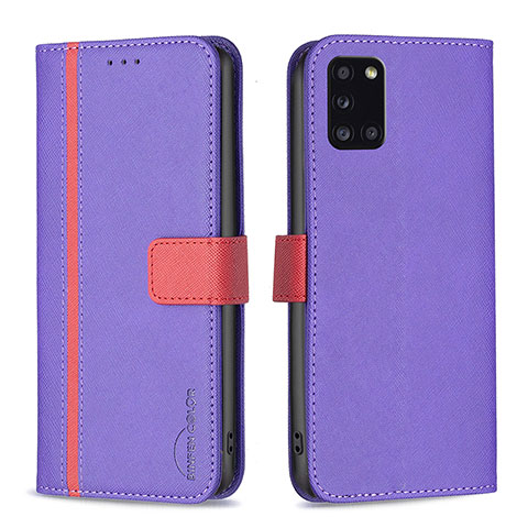 Handytasche Stand Schutzhülle Flip Leder Hülle B13F für Samsung Galaxy A31 Violett