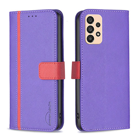 Handytasche Stand Schutzhülle Flip Leder Hülle B13F für Samsung Galaxy A33 5G Violett