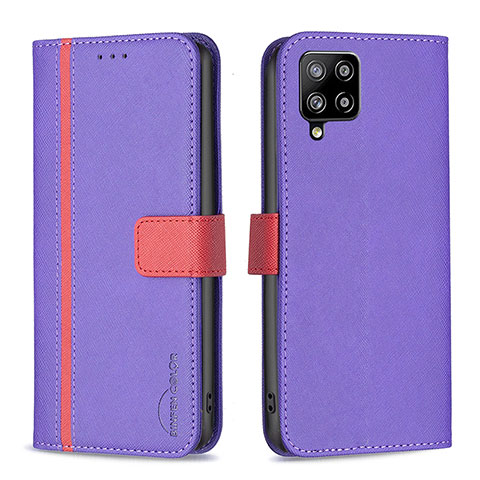 Handytasche Stand Schutzhülle Flip Leder Hülle B13F für Samsung Galaxy A42 5G Violett