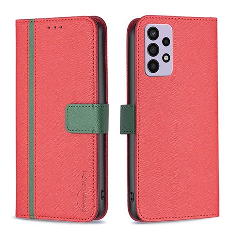 Handytasche Stand Schutzhülle Flip Leder Hülle B13F für Samsung Galaxy A72 5G Rot