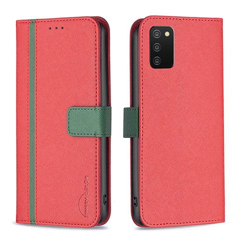 Handytasche Stand Schutzhülle Flip Leder Hülle B13F für Samsung Galaxy M02s Rot