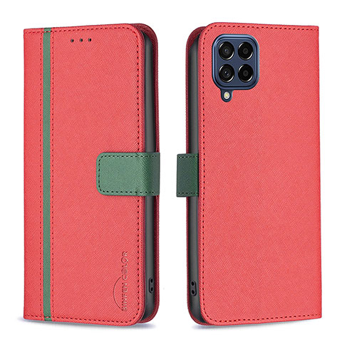 Handytasche Stand Schutzhülle Flip Leder Hülle B13F für Samsung Galaxy M53 5G Rot