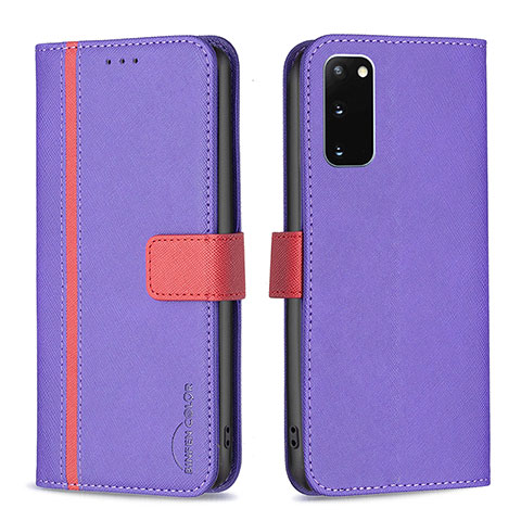 Handytasche Stand Schutzhülle Flip Leder Hülle B13F für Samsung Galaxy S20 5G Violett