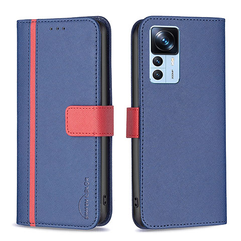 Handytasche Stand Schutzhülle Flip Leder Hülle B13F für Xiaomi Mi 12T 5G Blau