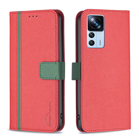 Handytasche Stand Schutzhülle Flip Leder Hülle B13F für Xiaomi Mi 12T 5G Rot