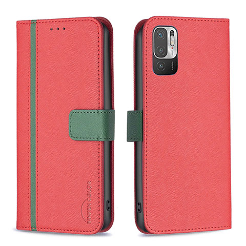 Handytasche Stand Schutzhülle Flip Leder Hülle B13F für Xiaomi POCO M3 Pro 5G Rot