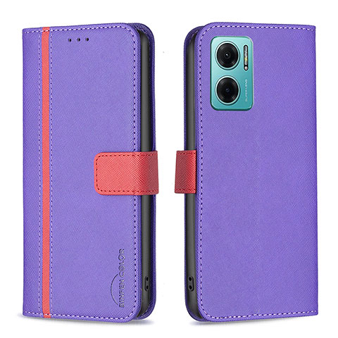 Handytasche Stand Schutzhülle Flip Leder Hülle B13F für Xiaomi Redmi 11 Prime 5G Violett