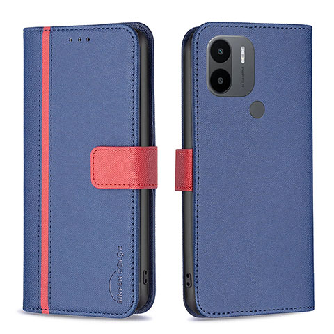 Handytasche Stand Schutzhülle Flip Leder Hülle B13F für Xiaomi Redmi A1 Plus Blau